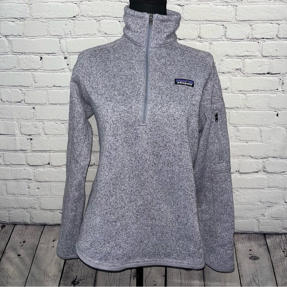 Patagonia Heathered Purple Quarter-Zip Fleece Pullover Sweater Size Medium - Picture 9 of 14